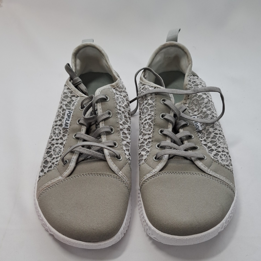 Stylish Women's Lace-Up Sneakers in Gray